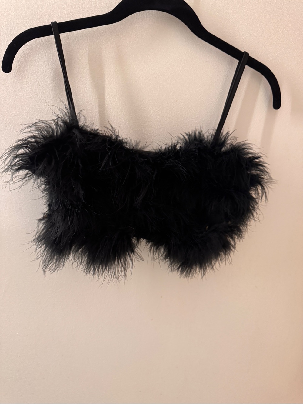 Amazon Black Feather Trim Bandeau Bralette - Women Intimates & Sleepwear
